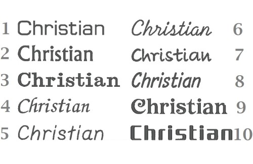 Schriftart für Golfhandtuch